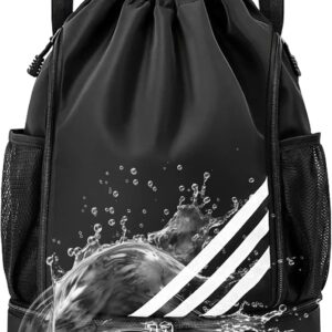 Mochila Esportiva Impermeável para Academia, Bolsa Grande com Compartimento para Tênis e Itens Molhados - Futebol e Treino