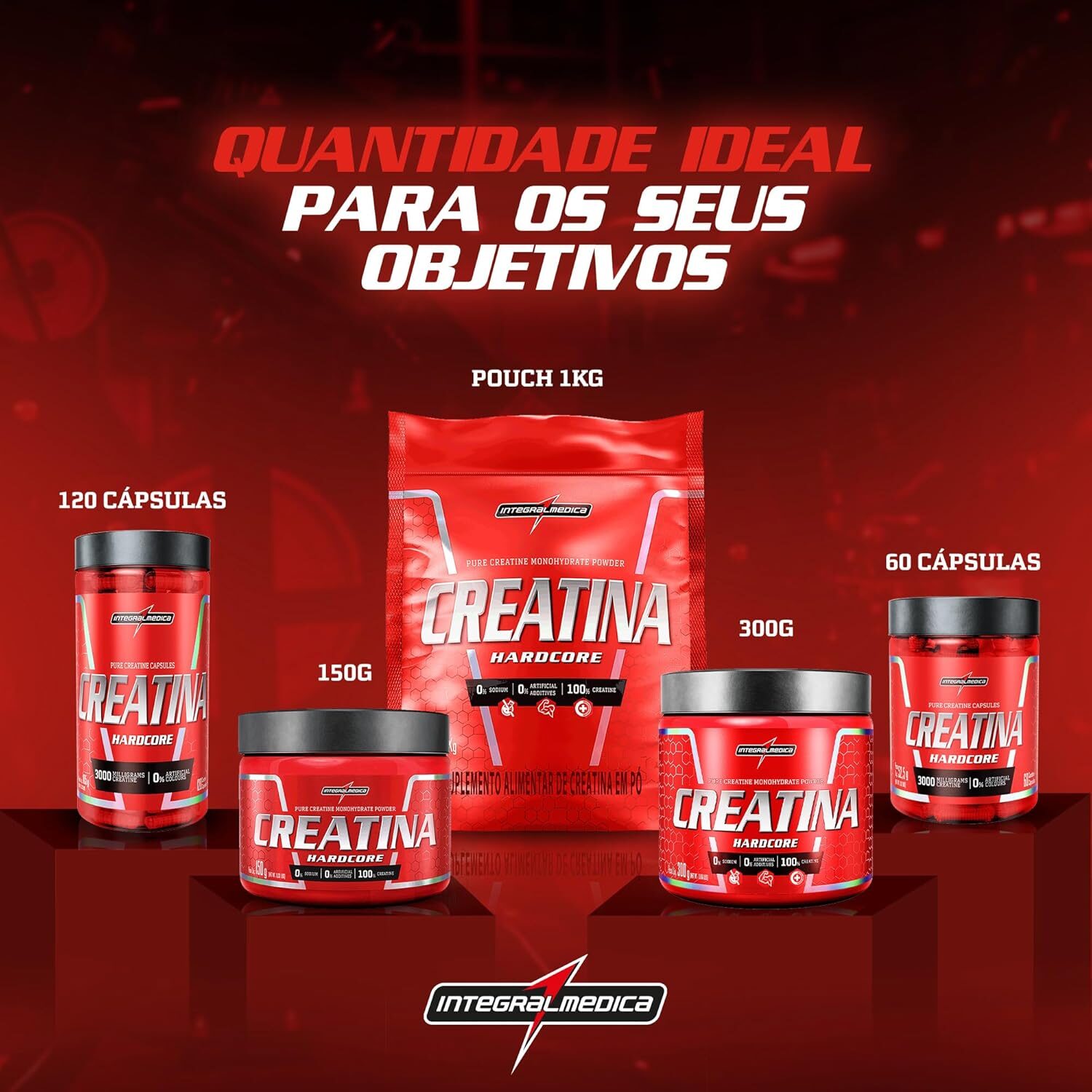 Integralmedica - Creatina em Cápsulas Hardcore - 100% Pura e Monohidratada - 60 Cápsulas - Imagem 6