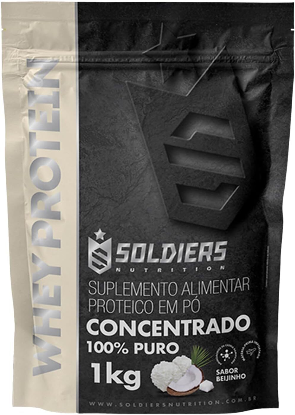 Whey Protein 1Kg Beijinho + Barrinha Elitebar Pão de Mel 30g Soldiers Nutrition - Imagem 2