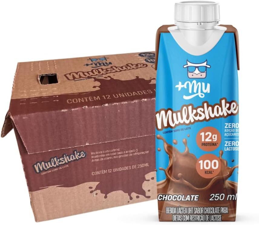+Mu Mulkshake Bebida Proteica Láctea UHT Sabor Chocolate - Pack 12 unidades