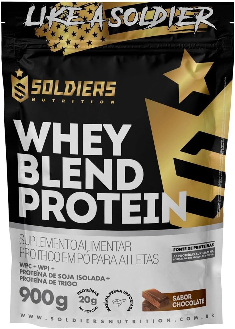 Whey Blend Protein Concentrado e Isolado - 900g - Soldiers Nutrition (900g, Chocolate)