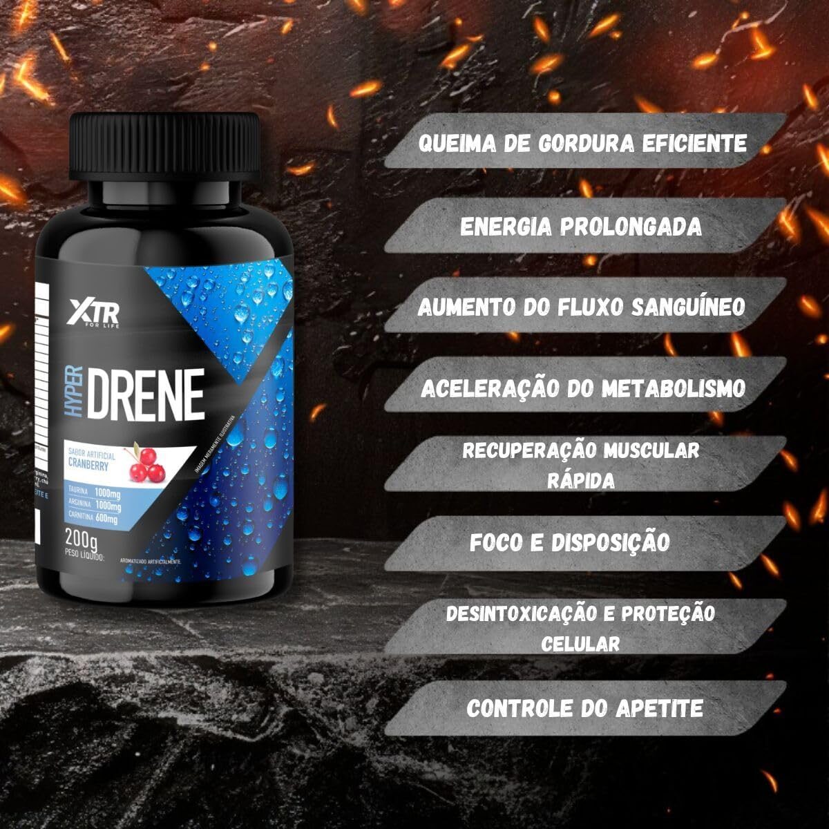 Termogenico Hyper Termogenico Diuretico Hyper Drene Cranberry 200g – Xtr For Life – S2 Sports