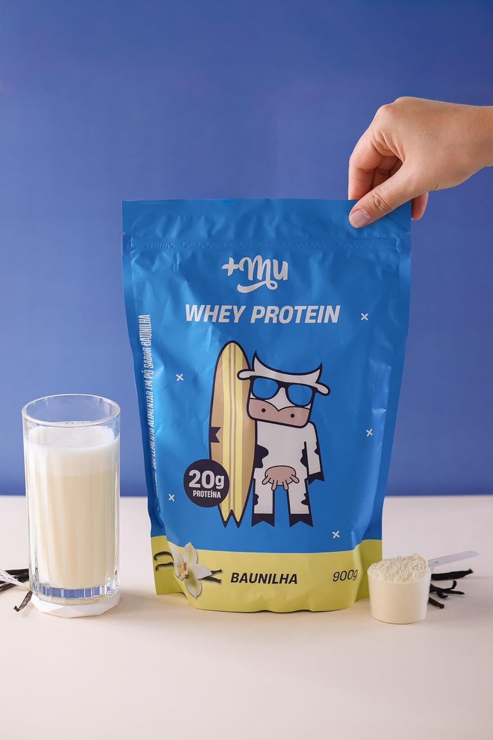 +Mu Whey Concentrado Sabor Baunilha 18g Proteína - Refil 900g - Imagem 4