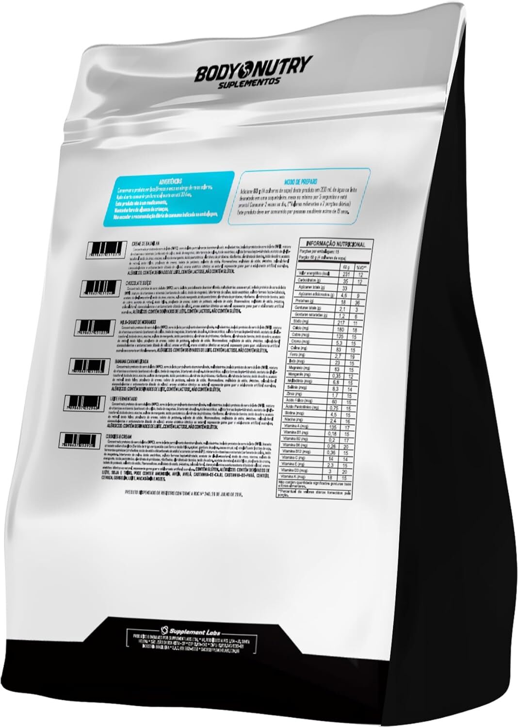 Whey Protein Concentrado Isolado Proteico Soro de Leite Refil 900g 36g Proteinas Em 2 Porções Diárias Vitaminas Minerais BCAA Suplemento Pó Fonte Proteínas Carboidratos - Body Nutry (Cookies & Cream) - Imagem 2