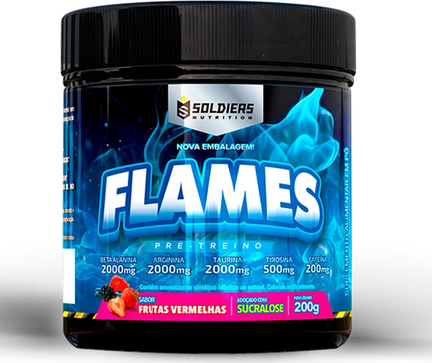 Pré-Treino Flames Frutas Vermelha 200g - Soldiers Nutrition