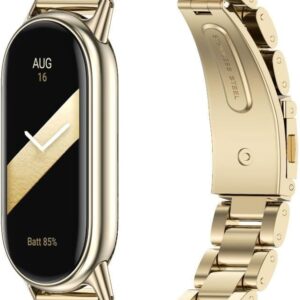 XIHAMA Pulseira inteligente compatível com Xiaomi Mi Band 9 – Pulseira de substituição de metal de aço inoxidável compatível com smartwatch Xiaomi Mi Band 9/8 Tracker