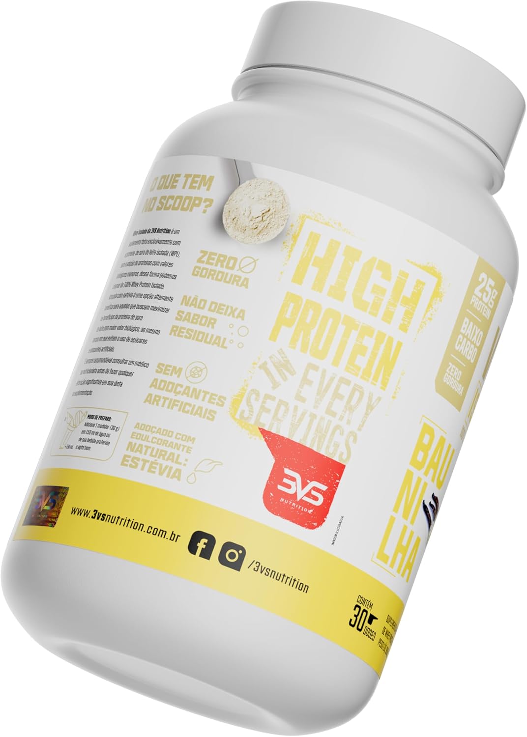 3vs 3VS Nutrition 100% Whey Isolada Sabor Baunilha 900g – S2 Sports