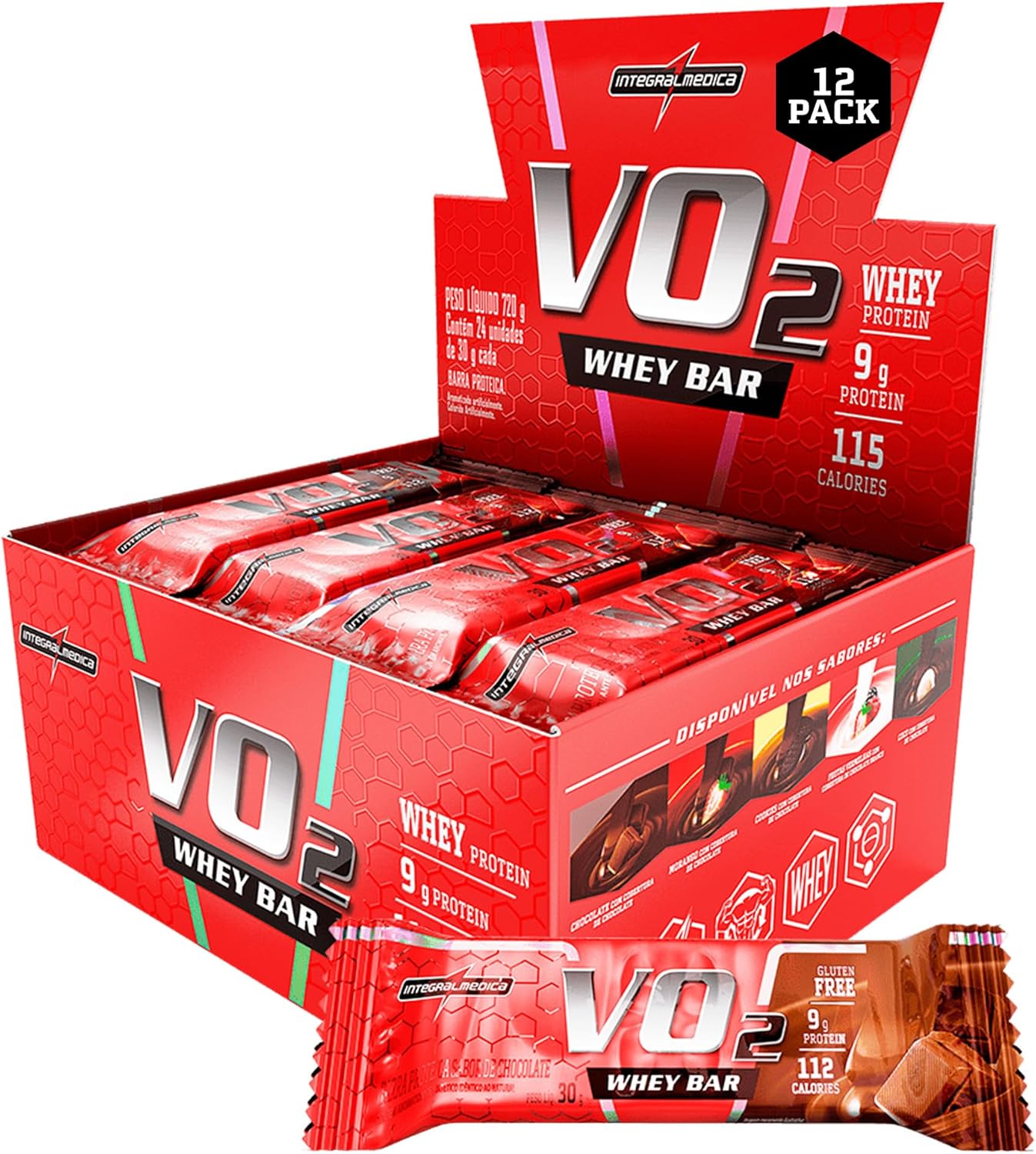Vo2 Protein Bar Chocolate - 12un