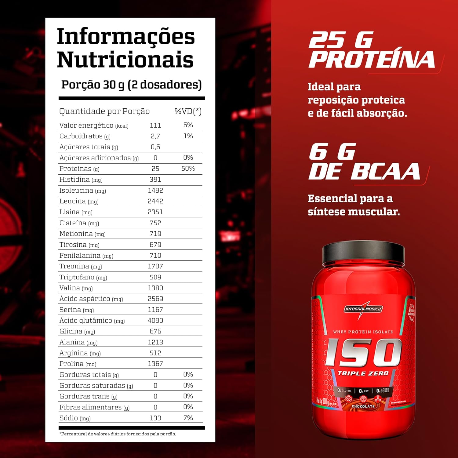 Whey Protein Isolado - Chocolate - 900g - Integralmédica - Imagem 3